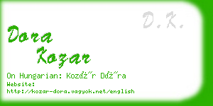 dora kozar business card